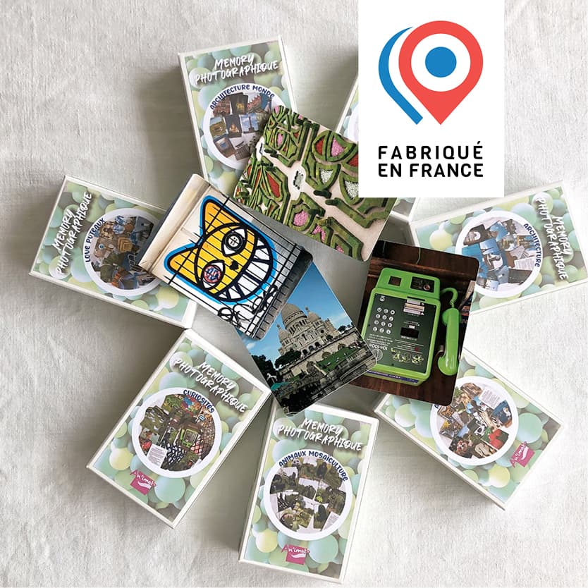 Boites jeux de memory photographiques imaginés par Anne Da Cunha-Guillegault Crédit photo Éric Da Cunha Anne Da Cunha-Guillegault en exclusivité pour la marque An'imato