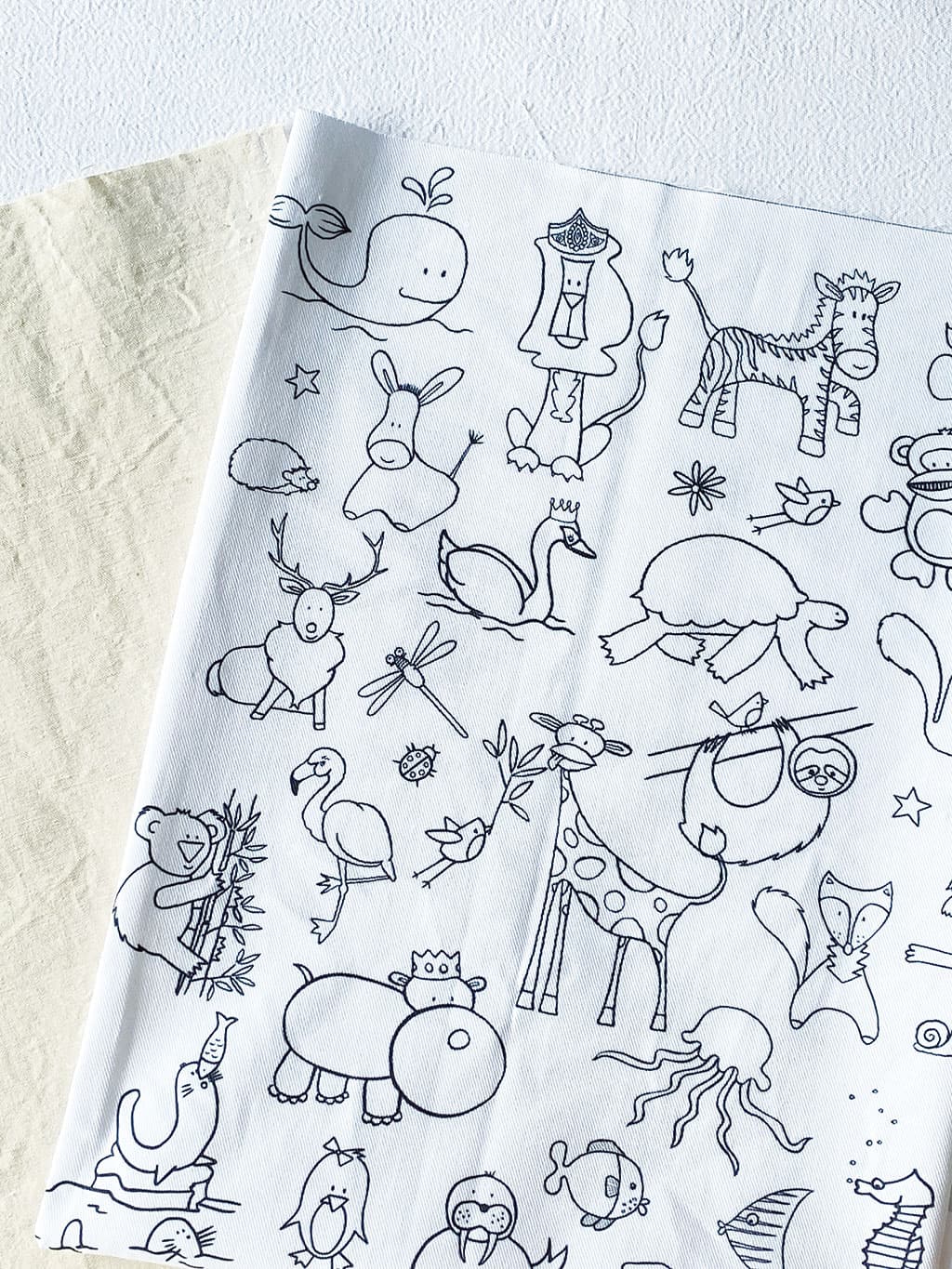 COLORIAGE - Tote-bag enfant en tissu - recto/verso animaux et dinosaures - vue 4