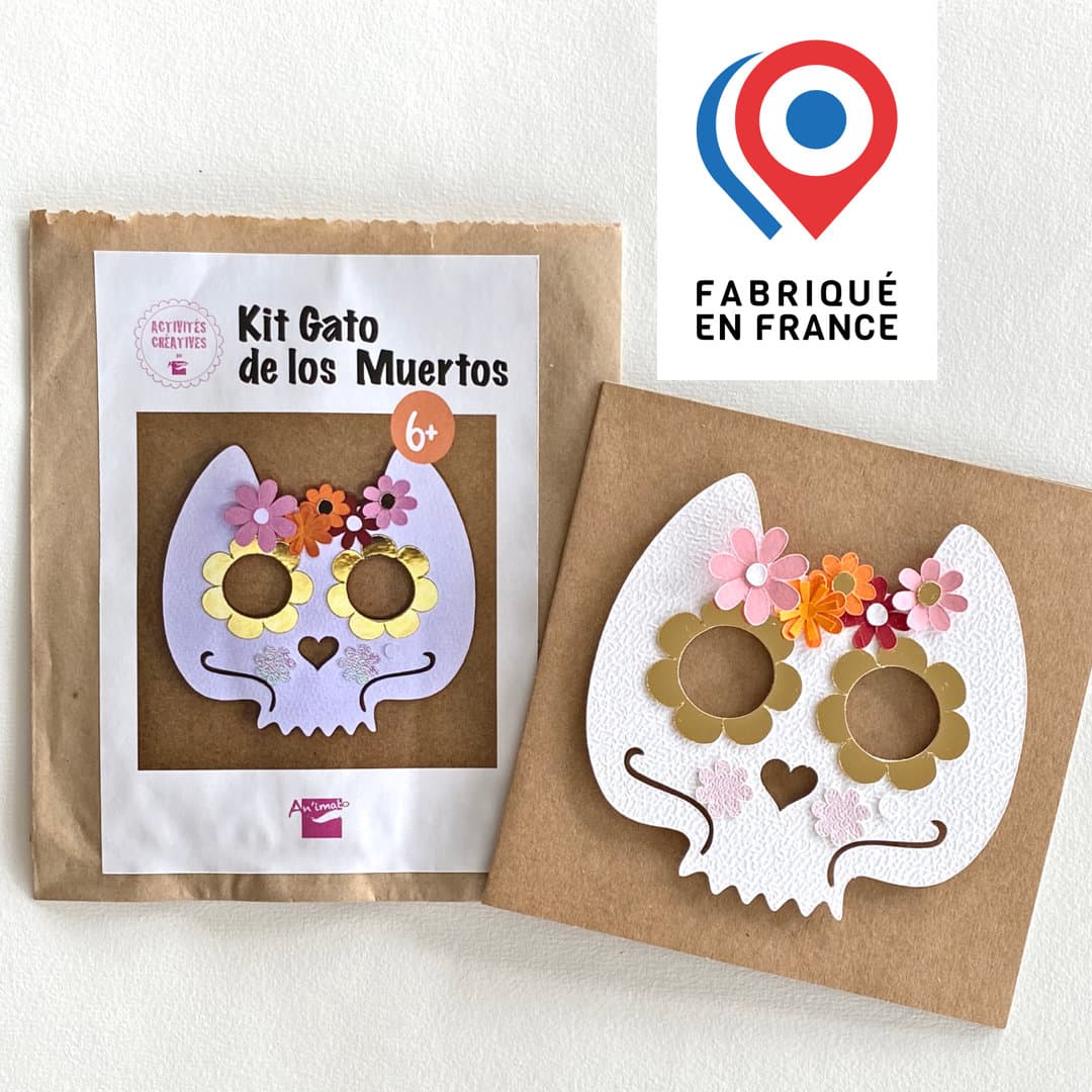 CARTE À CRÉER - carte spécial fête des morts - Gato de los Muertos - à coller