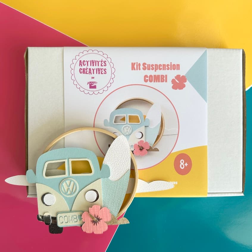 KIT CRÉATIF - fabrique une déco COMBI avec un cercle en bois - à coller