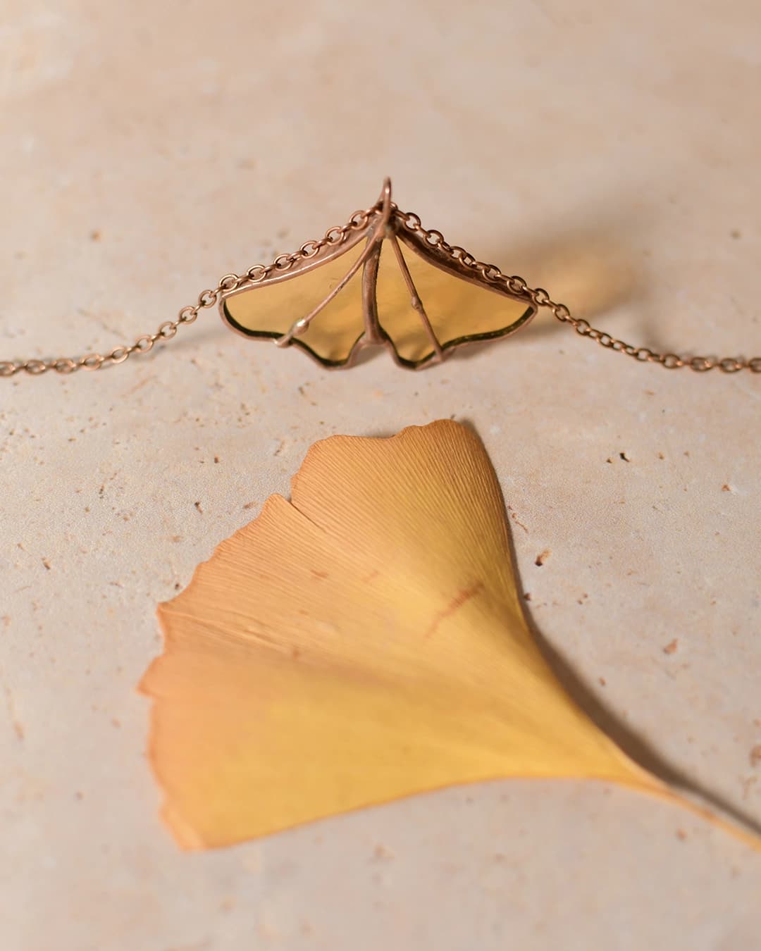 Vitrail Collier Ginkyo Nintai jaune