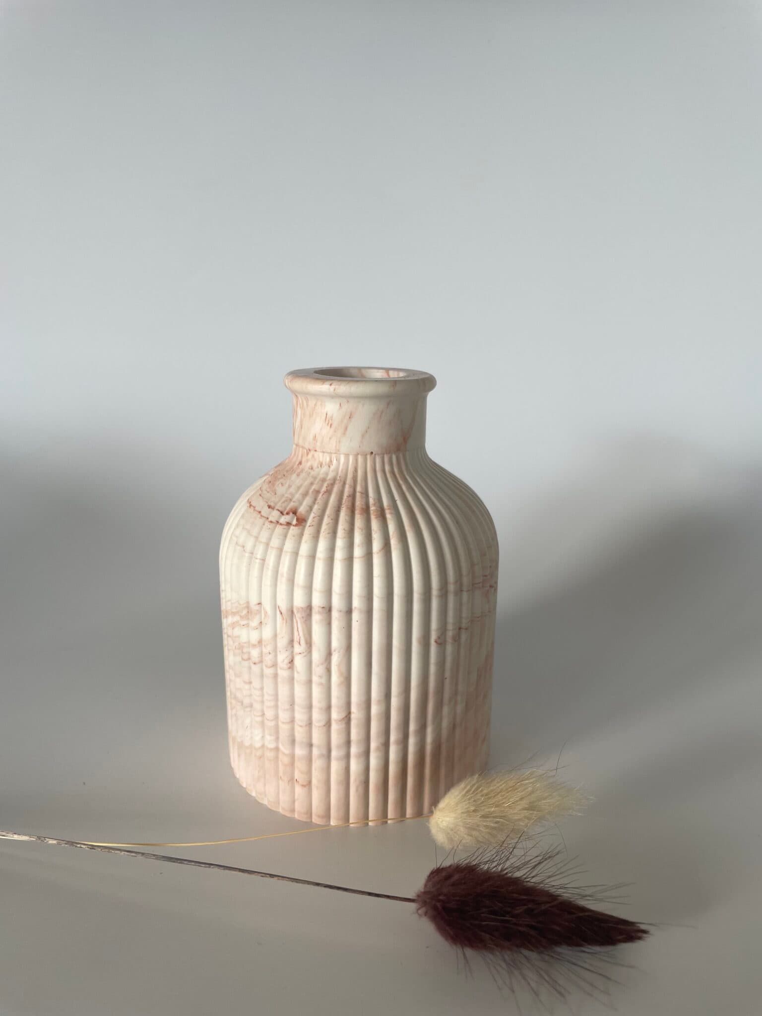 Mini vase strié marbré - Selma