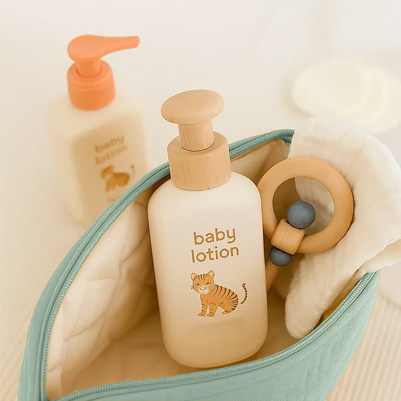trousse de toilette bebe coton bio papate vert biologique