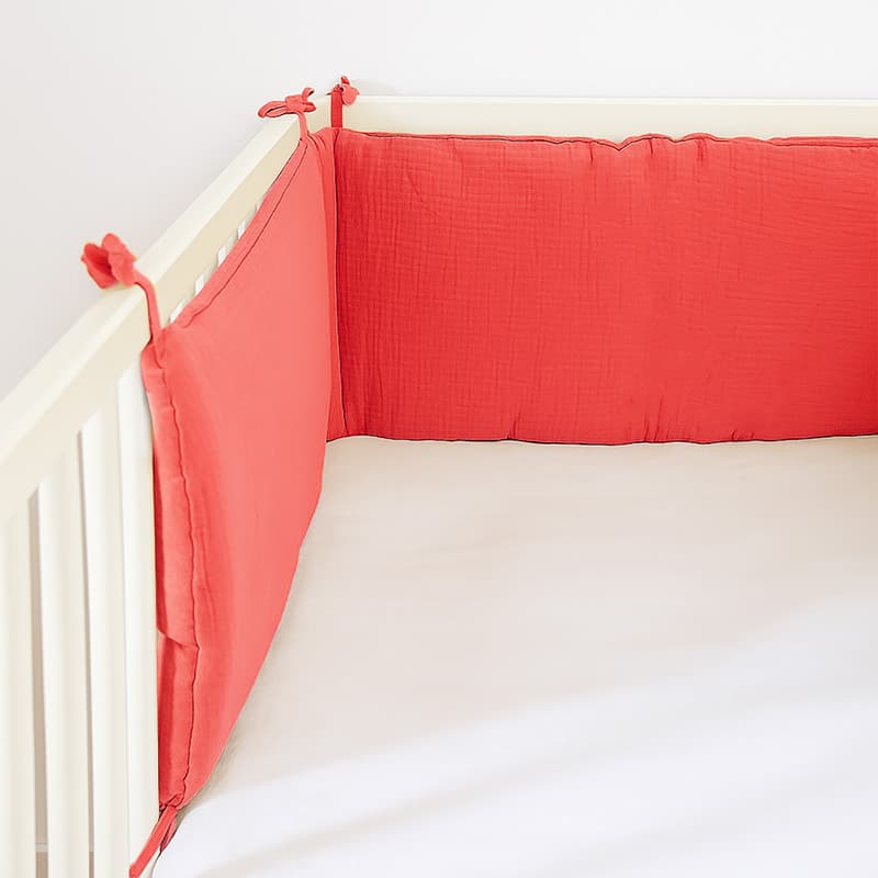 tour de lit en coton bio papate fraise