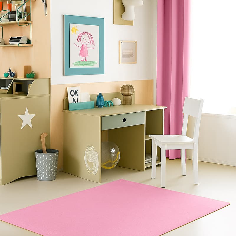 duo lot rideau enfant gaze coton bio rose fille long
