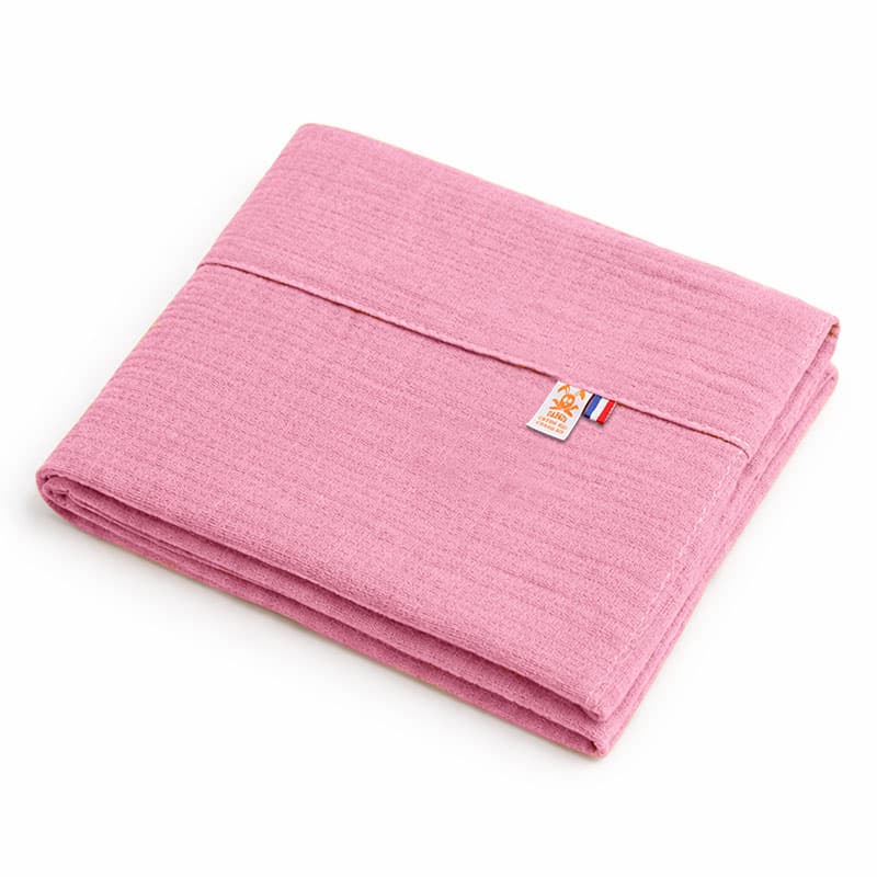 Drap Plat en Gaze de Coton Bio Rose