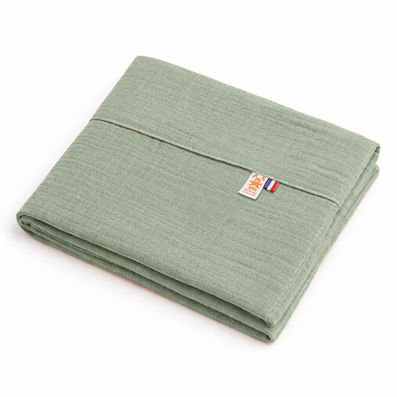 Drap Plat en Gaze de Coton Bio Vert