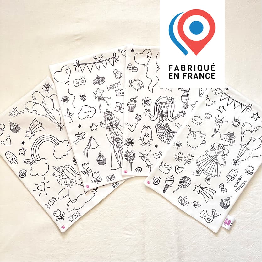 COLORIAGE LAVABLE - Feuille en tissu SIRÈNE + 3 feutres à l’eau - vue 6
