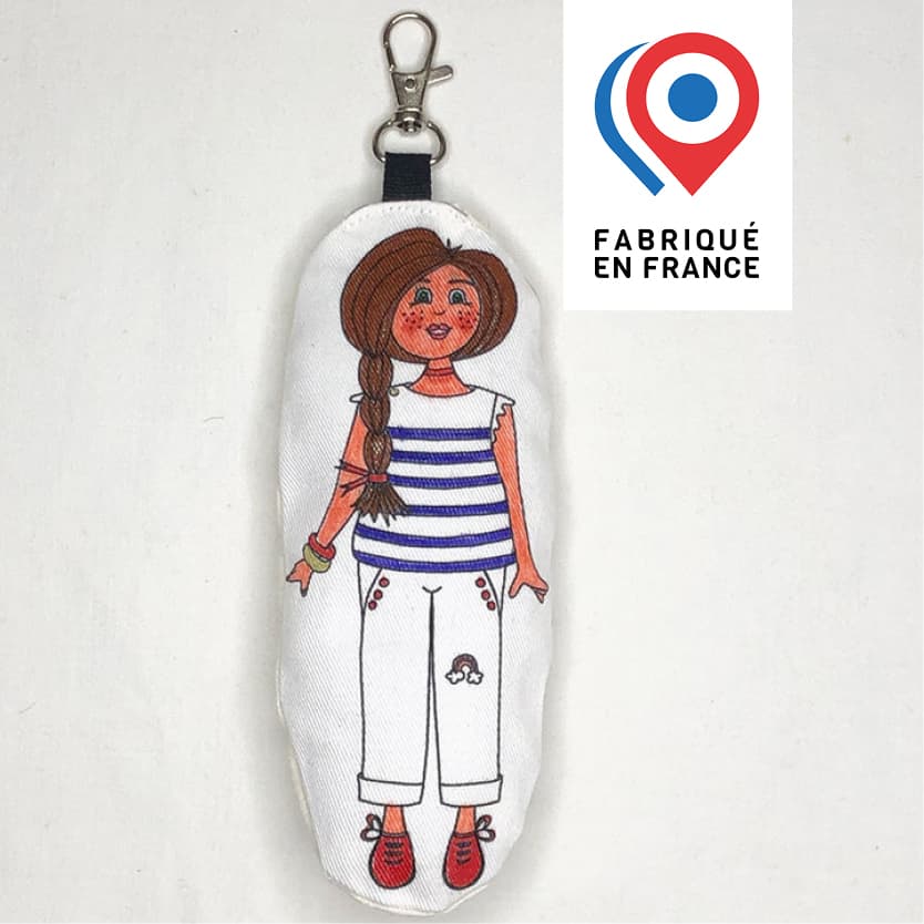 COLORIAGE LAVABLE - porte-clés poupée Mila en tissu à colorier - stylo gel inclus - vue 1