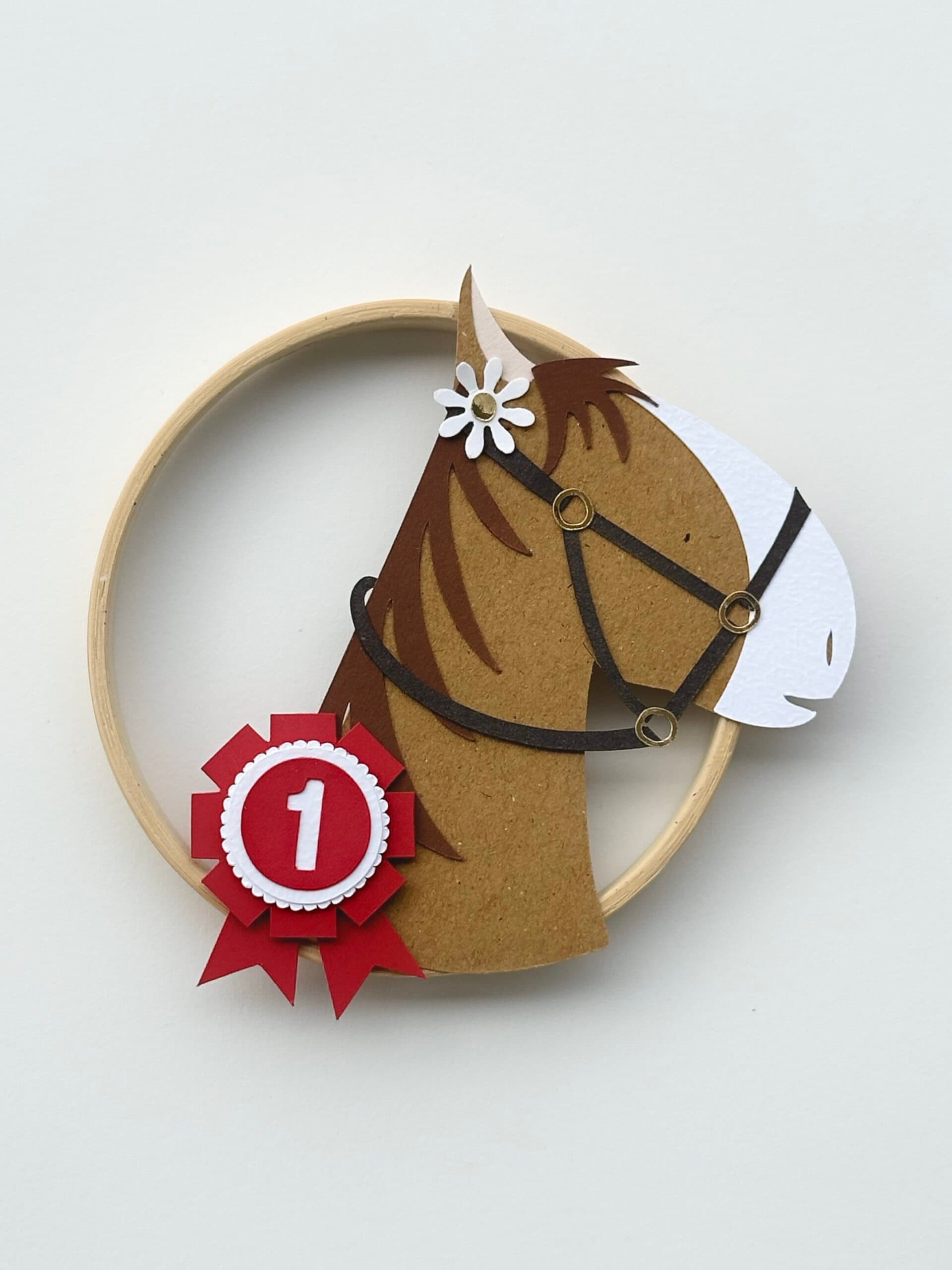 KIT CRÉATIF - fabrique une déco CHEVAL avec un cercle en bois - à coller - vue 2