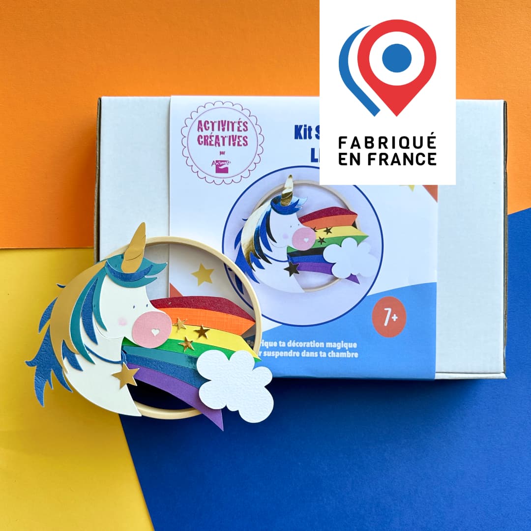 KIT CRÉATIF - fabrique une déco LICORNE avec un cercle en bois - à coller - vue 2
