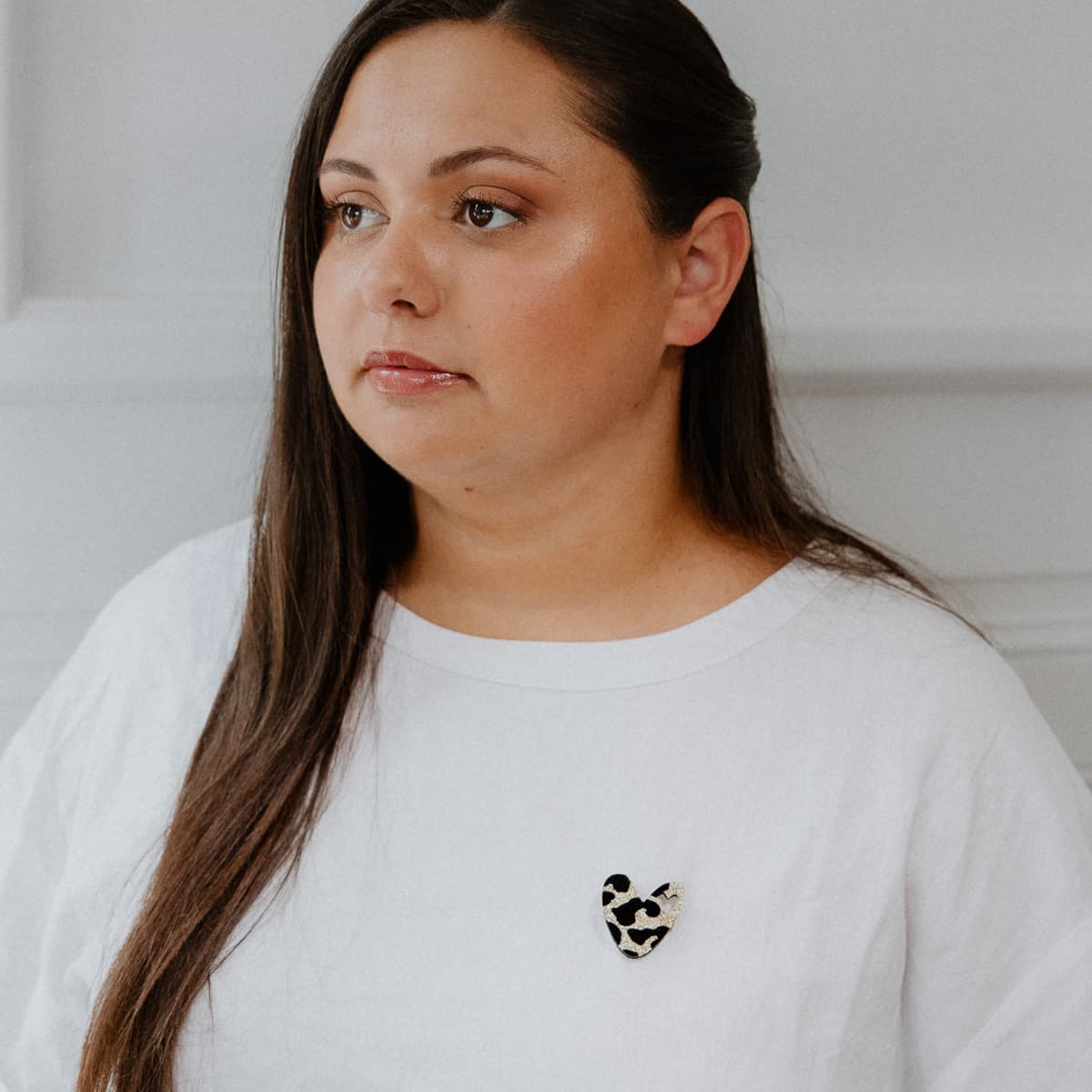 Broche feutrine pailletée - Coeur - vue 11