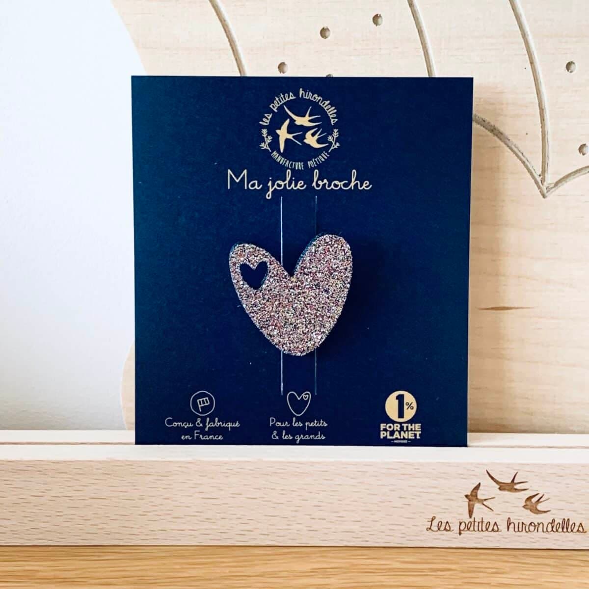 Broche feutrine pailletée - Coeur - vue 9