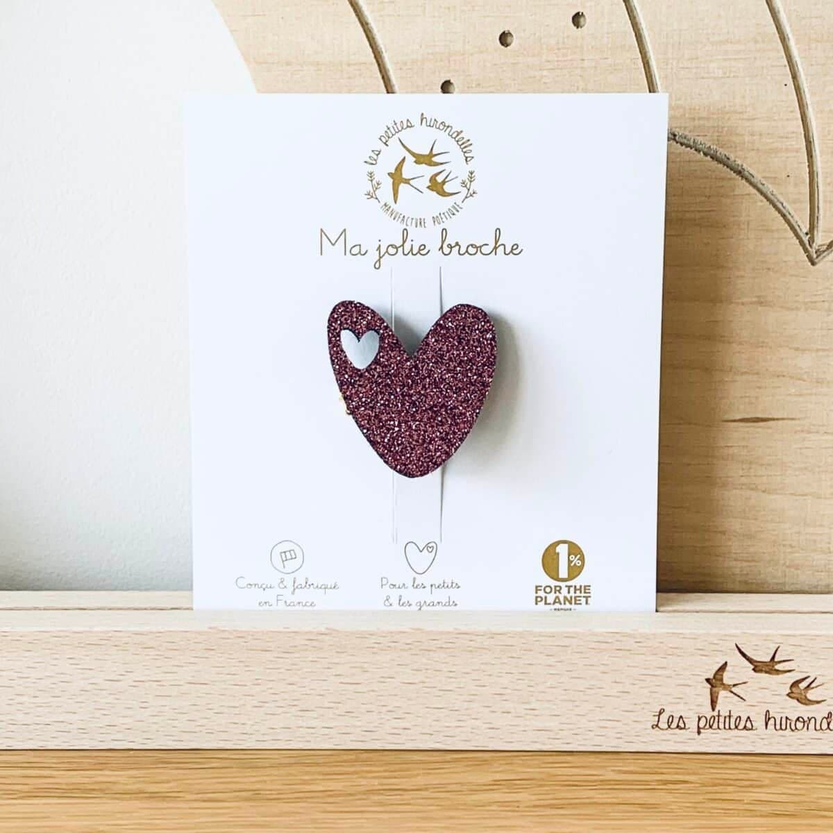 Broche feutrine pailletée - Coeur - vue 8