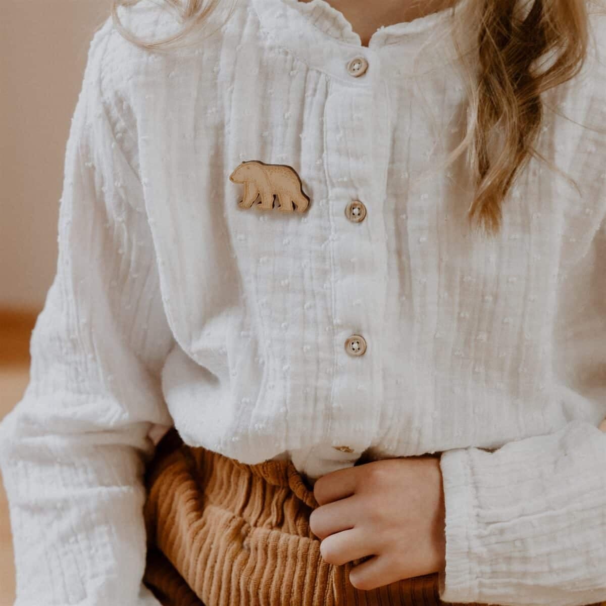Pin's en bois - Ours - vue 4
