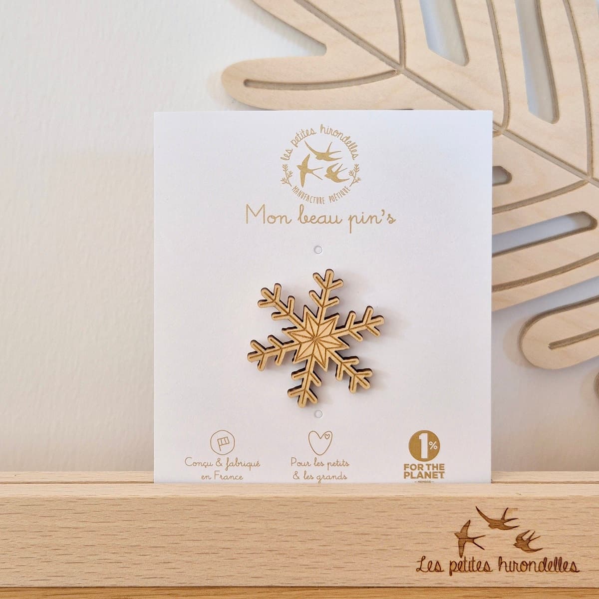 Pin's en bois - Flocon de neige - vue 4