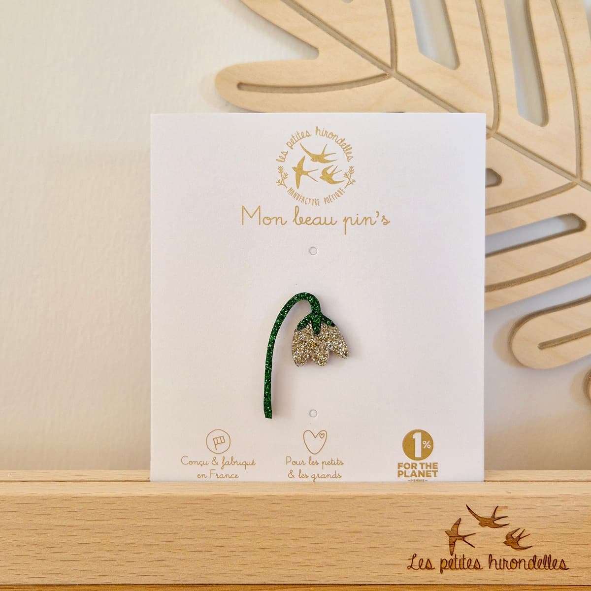 Pin's feutrine pailletée - Muguet - vue 6