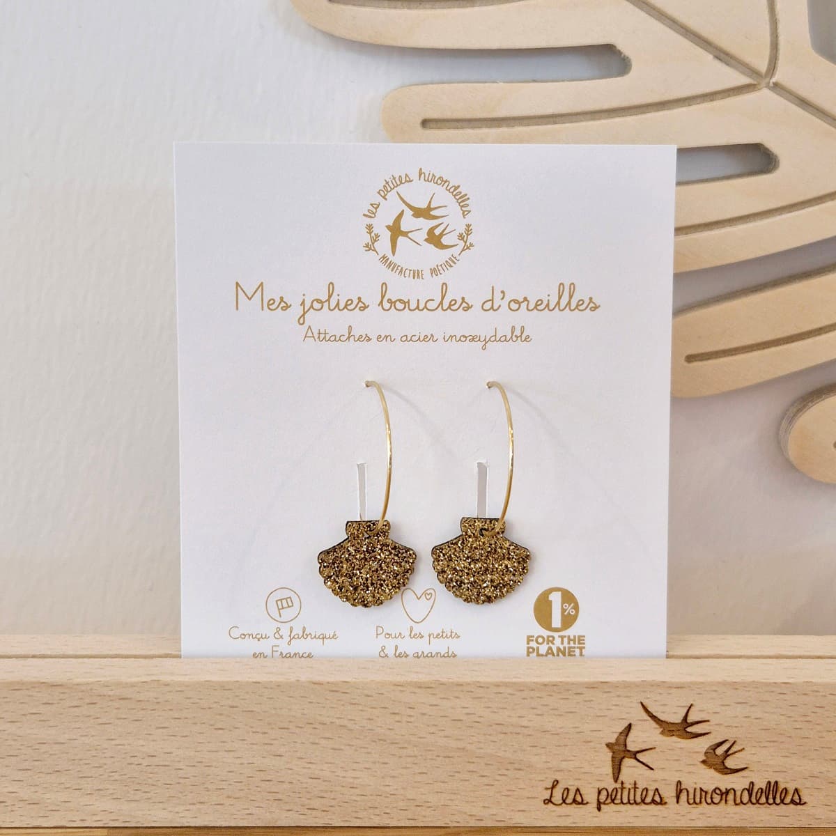 Créoles pailletées - Coquillages - vue 5