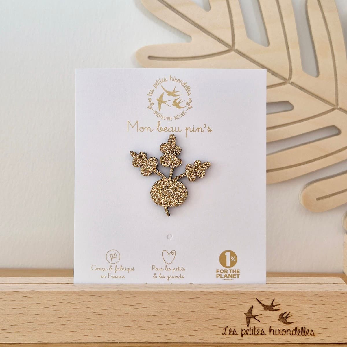 Pin's feutrine pailletée - Radis - vue 1