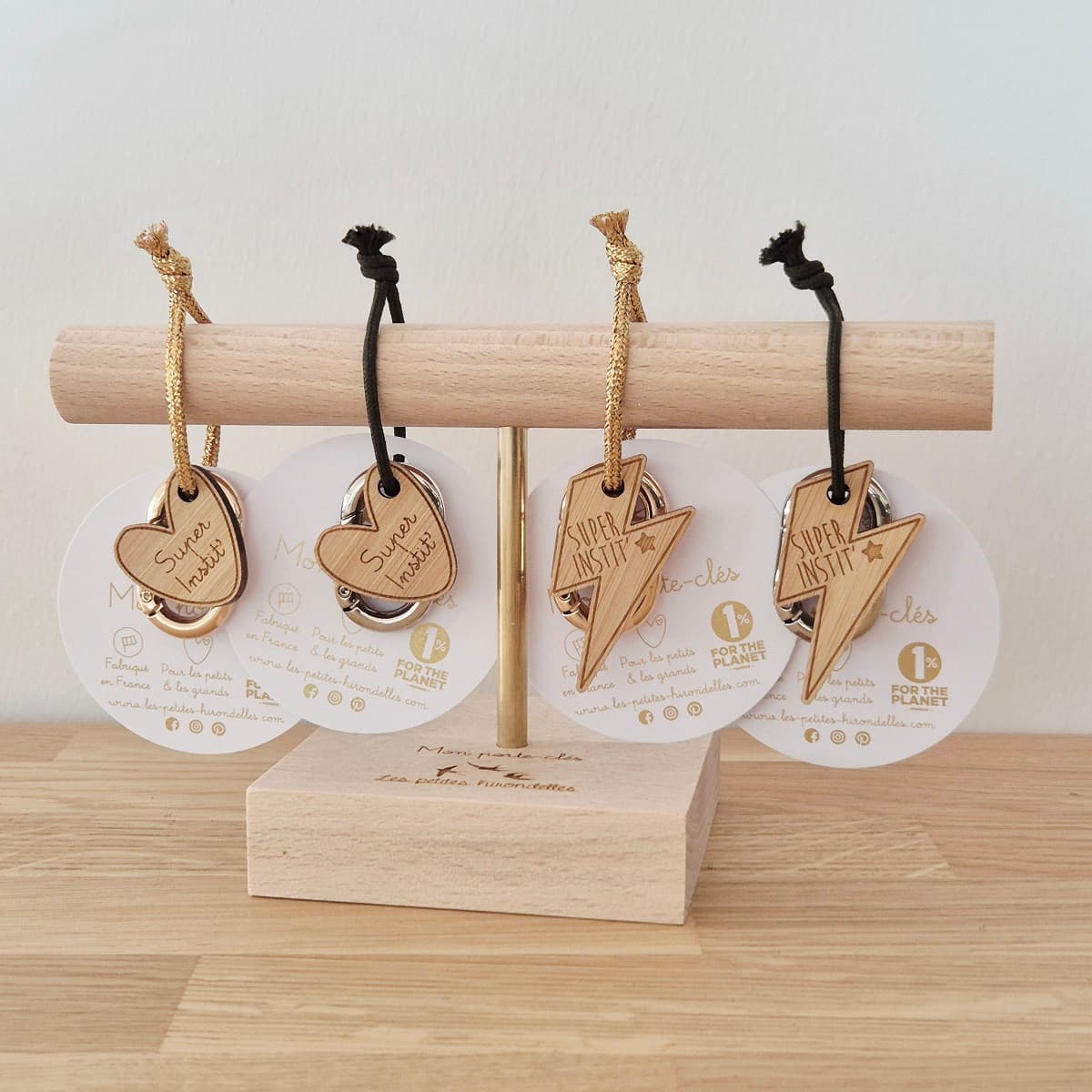 Porte-clés en bois - Super Instit'