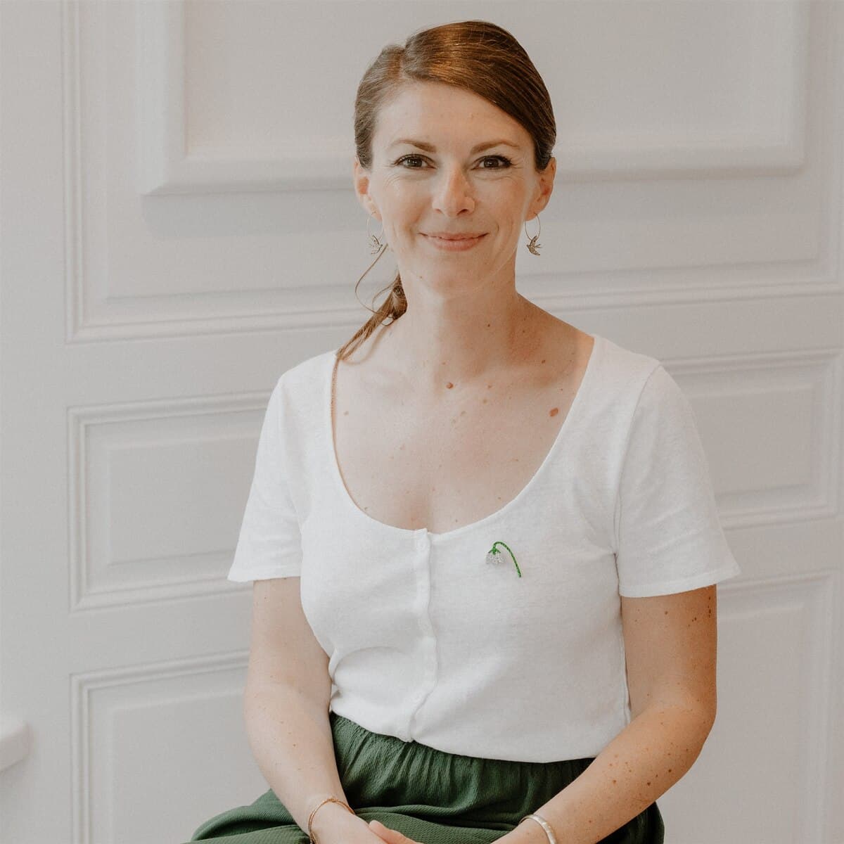 Pin's feutrine pailletée - Muguet - vue 3