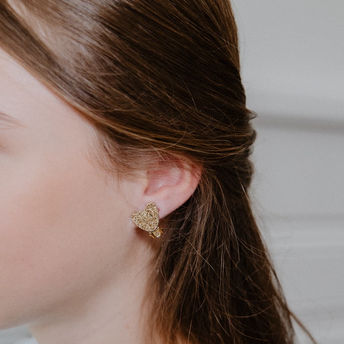 boucles clips coeurs doré