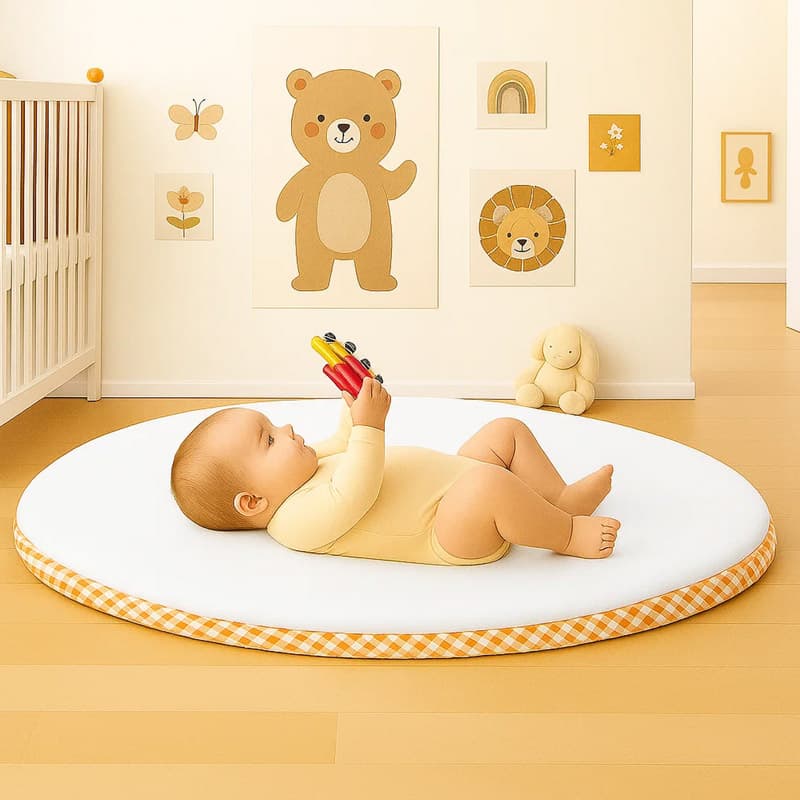 Tapis d'Eveil en Coton Bio Blanc - vue 3