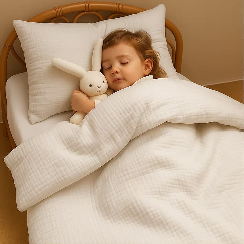 Drap Housse en Coton Bio blanc - vue 4