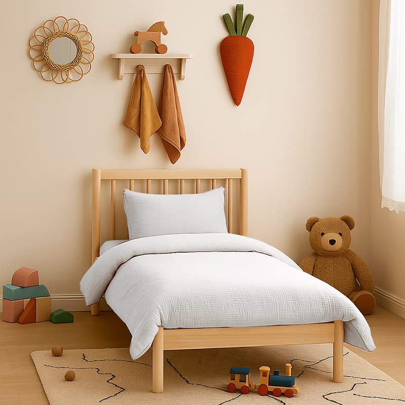 Housse de Couette en Coton Bio Blanc - vue 4