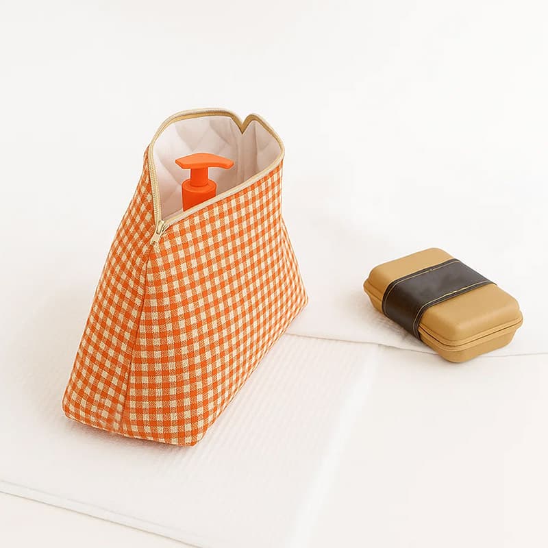 Trousse de Toilette en Coton Bio Vichy - vue 3
