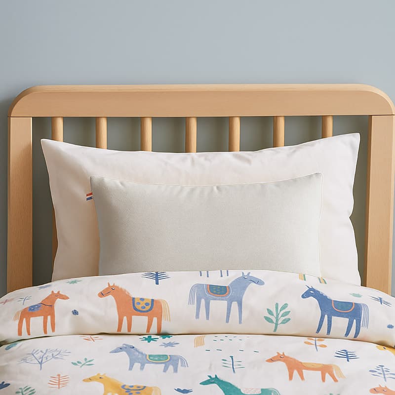 Coussin Rectangle en Coton Bio Blanc - vue 2