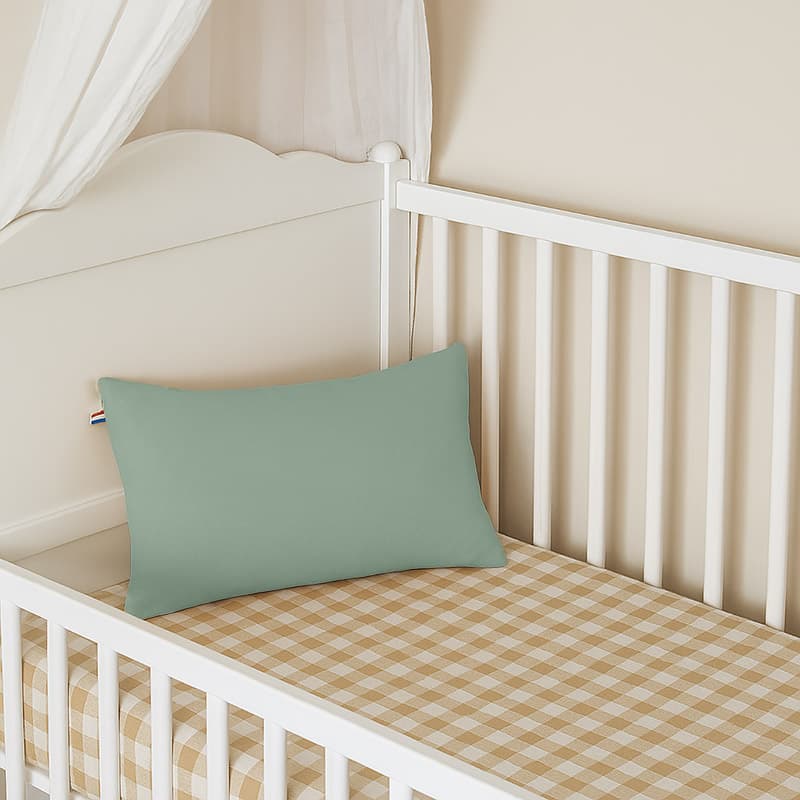 Coussin Rectangle en Coton Bio Vert - vue 2