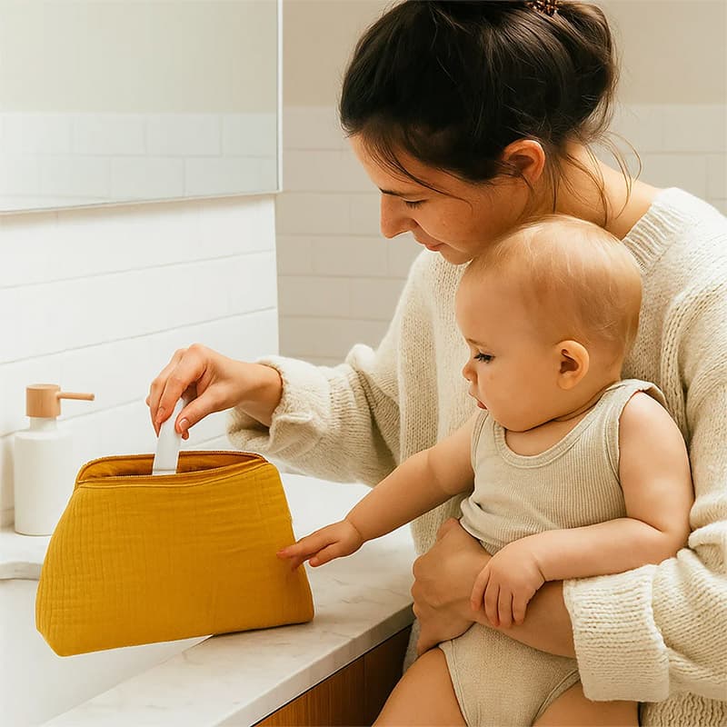 Trousse de Toilette en Coton Bio Honey - vue 3
