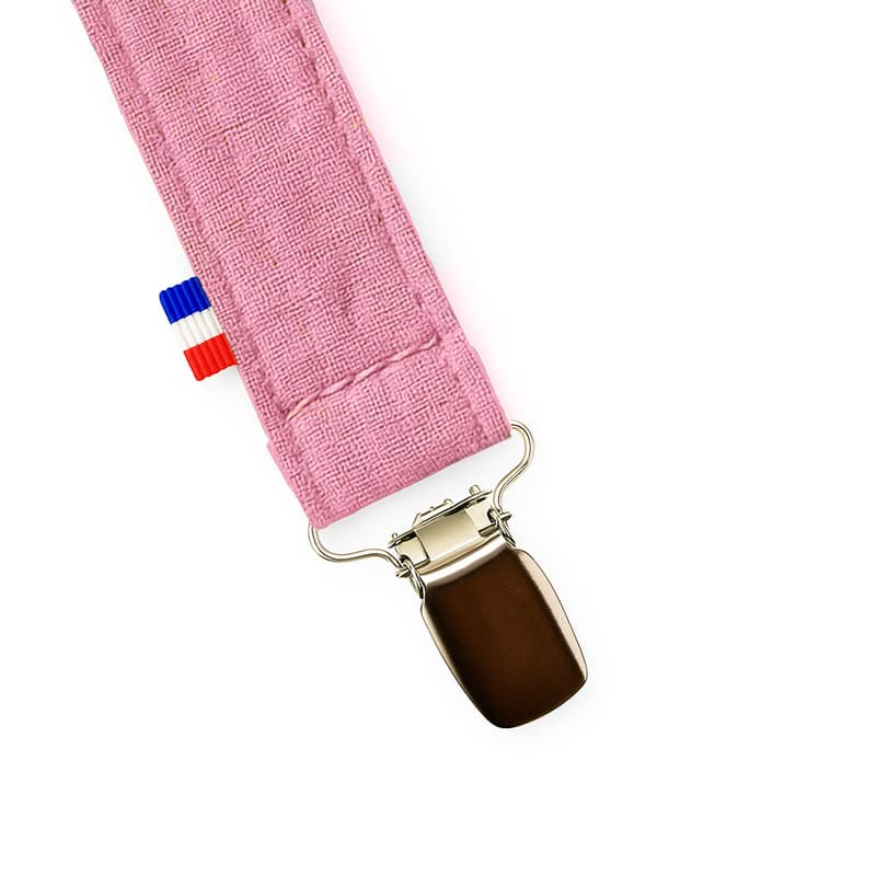 Attache Tétine en Coton Bio Rose - vue 1
