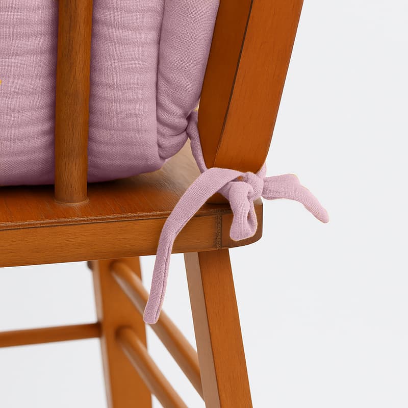 Coussin de Chaise Haute en Coton Bio Rose - vue 3