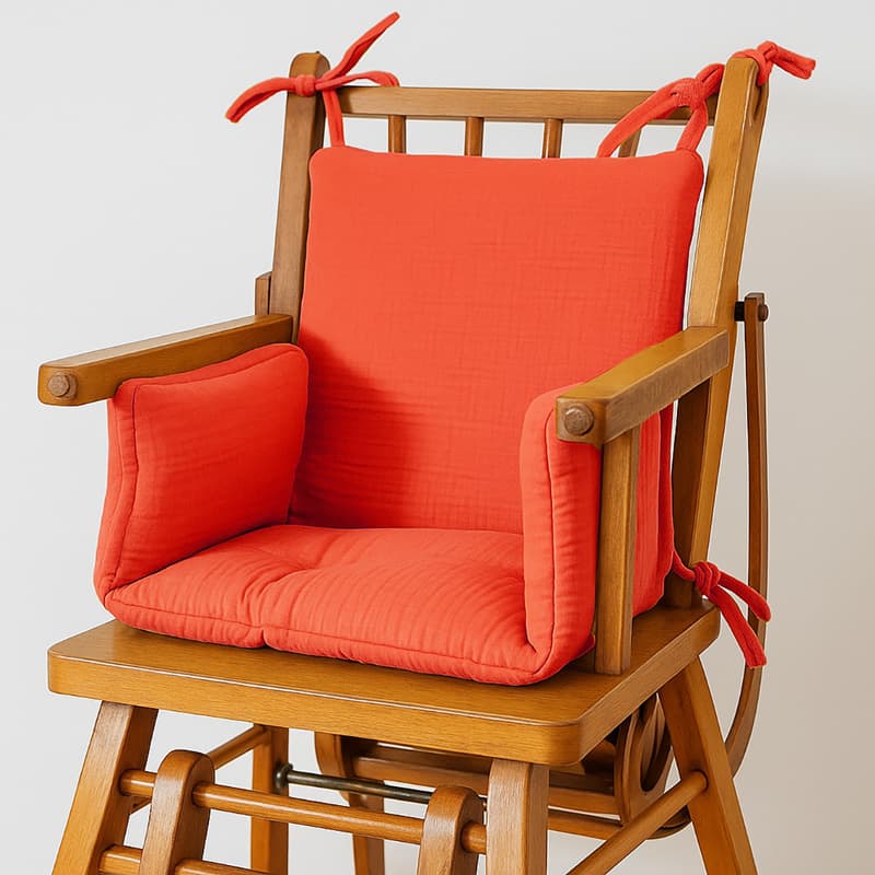 Coussin de Chaise Haute en Coton Bio Fraise - vue 3