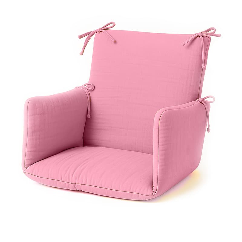 Coussin de Chaise Haute en Coton Bio Rose - vue 1