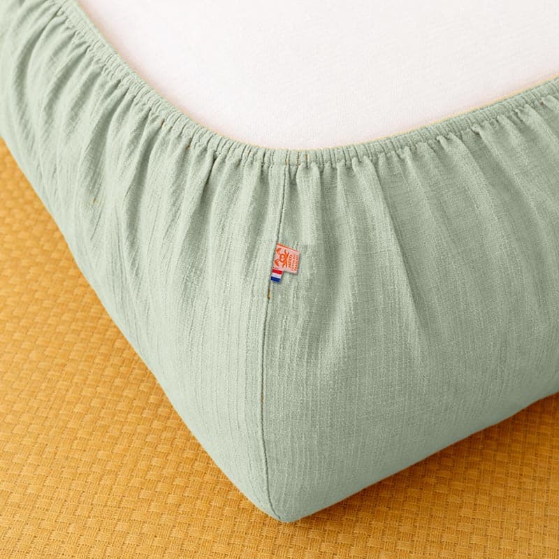 Drap Housse en Coton Bio Vert - vue 3