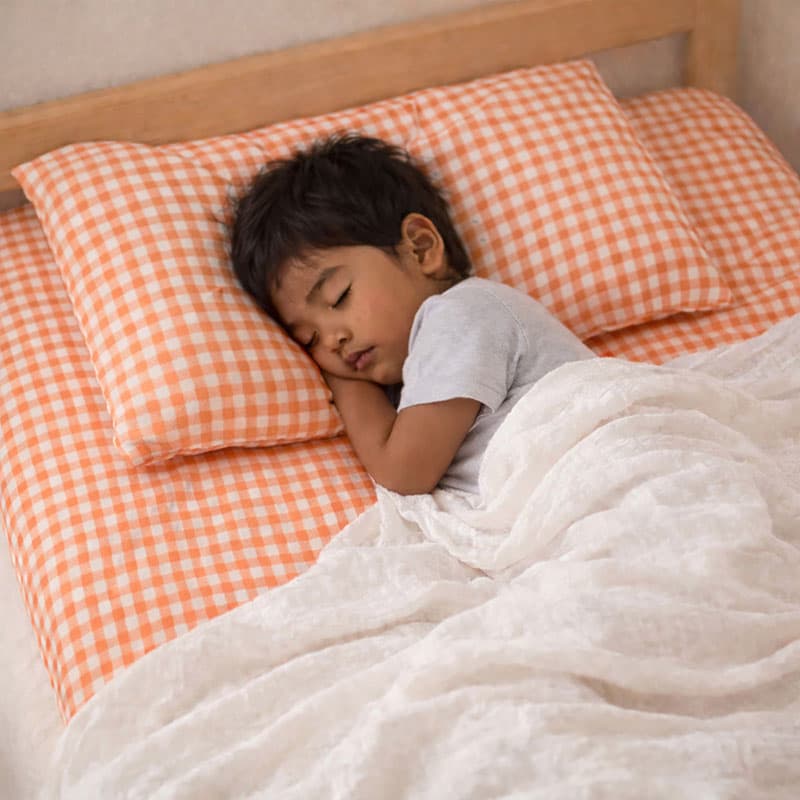 Drap Housse en Coton Bio Vichy - vue 2